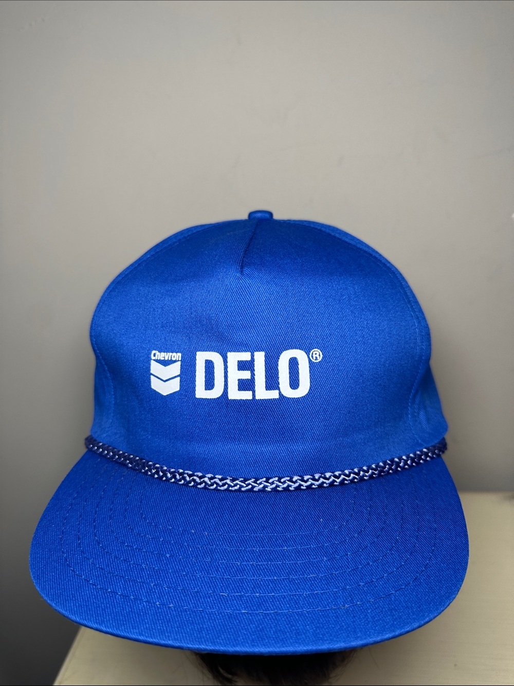 Chevron Delo vintage Blue Logo Rope-Trim Cap